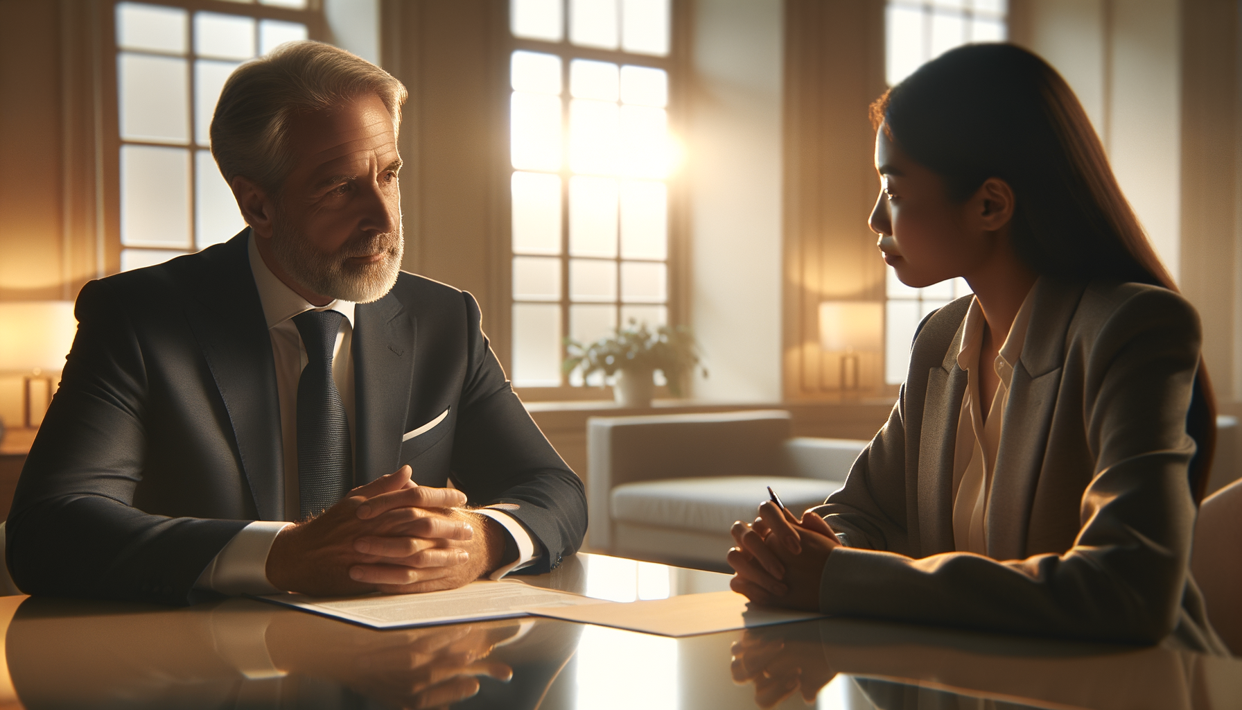 Person in consultation with financial advisor